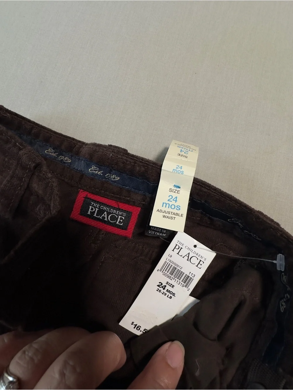 The Children's Place Brown Corduroy Pants NWT Suze 24 mo #545